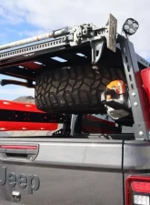 LoD Offroad Black Ops Bed Rack Black Powder Coated Tire Carrier Mount Jeep Gladiator JT Destroyer 4-Door 2020-2022                                     - JTC2021 - Image 2