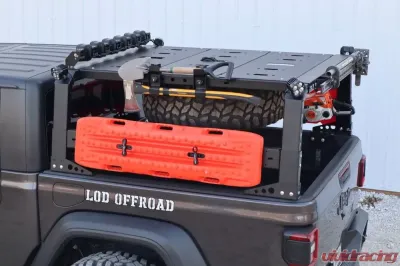 LoD Offroad Black Ops Bed Rack Black Powder Coated Tire Carrier Mount Jeep Gladiator JT Destroyer 4-Door 2020-2022 - JTC2021