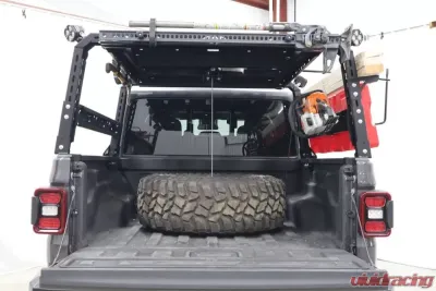 LoD Offroad Black Ops Bed Rack Black Powder Coated Tire Carrier Mount Jeep Gladiator JT Destroyer 4-Door 2020-2022 - JTC2021