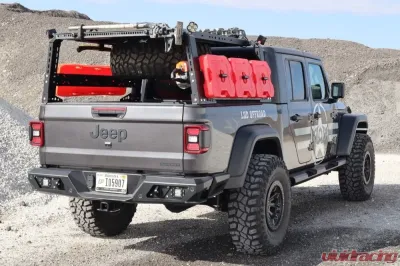 LoD Offroad Black Ops Bed Rack Black Powder Coated Tire Carrier Mount Jeep Gladiator JT Destroyer 4-Door 2020-2022 - JTC2021
