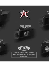 LOD 6" Black Texture Round Rear Bumper Hella 500FF Light Bezels GMC 2500 | 3500 2015-2019                                     - GRL1001 - Image 2