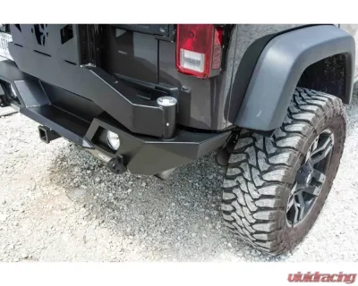 LOD Bare Steel Destroyer Shorty Rear Bumper w/ Tire Carrier Jeep JK Wrangler 2007-2017 - JBC0700