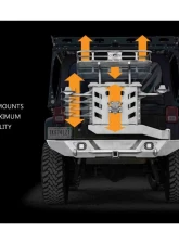LOD Black Texture Destroyer Full Width Rear Bumper w/ Tire Carrier Jeep JK Wrangler 2007-2017                                     - JBC0741 - Image 10