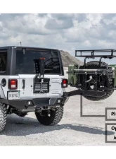 LOD Black Texture Destroyer Shorty Rear Bumper  w/ Tire Carrier Jeep JL Wrangler 2018-2022                                     - JBC1801 - Image 12