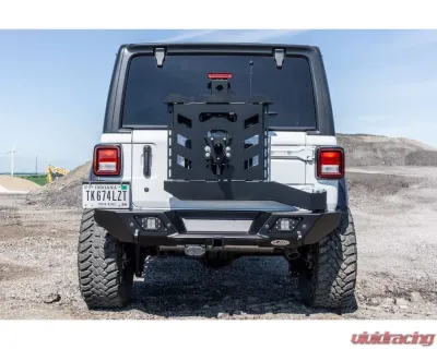 LOD Black Texture Destroyer Shorty Rear Bumper  w/ Tire Carrier Jeep JL Wrangler 2018-2022 - JBC1801