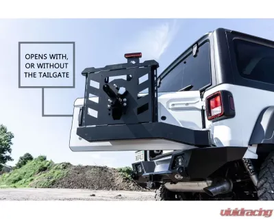 LOD Black Texture Destroyer Shorty Rear Bumper  w/ Tire Carrier Jeep JL Wrangler 2018-2022 - JBC1801