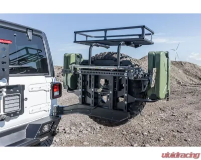 LOD Black Texture Destroyer Shorty Rear Bumper  w/ Tire Carrier Jeep JL Wrangler 2018-2022 - JBC1801