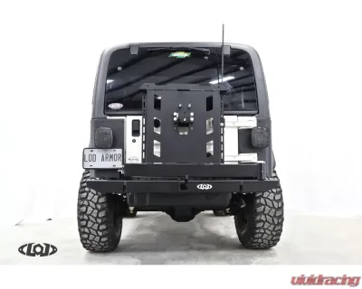 LOD Black Texture Destroyer Expedition Series Rear Bumper w/ Tire Carrier Jeep Wrangler 1987-2006 - JBC9621