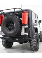 LOD Black Texture Destroyer Expedition Series Rear Bumper w/ Tire Carrier Jeep Wrangler 1987-2006                                     - JBC9621 - Image 7