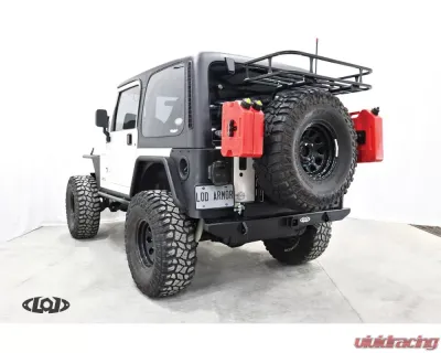 LOD Black Texture Destroyer Expedition Series Rear Bumper w/ Tire Carrier Jeep Wrangler 1987-2006 - JBC9621