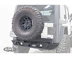 LOD Bare Steel Destroyer Rear Bumper w/ Tire Carrier Jeep Wrangler 1987-2006