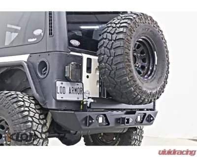 LOD Black Texture Destroyer Rear Bumper w/ Tire Carrier Jeep Wrangler 1987-2006 - JBC9641