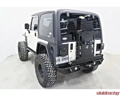 LOD Black Texture Destroyer Rear Bumper w/ Tire Carrier Jeep Wrangler 1987-2006 - JBC9641