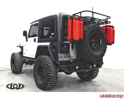 LOD Black Texture Destroyer Rear Bumper w/ Tire Carrier Jeep Wrangler 1987-2006 - JBC9641