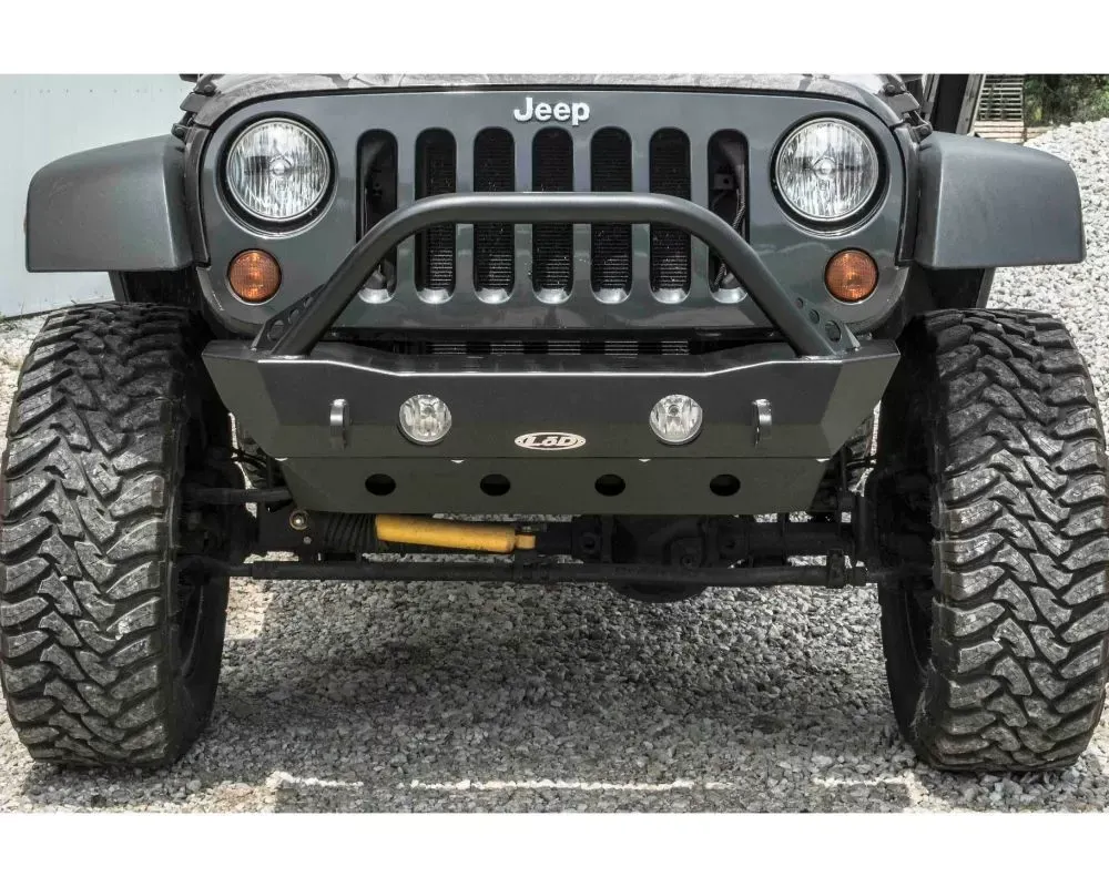 LOD Bare Steel Destroyer Shorty Front Bumper w/o Guard Jeep JK Wrangler 2007-2017 - JFB0700