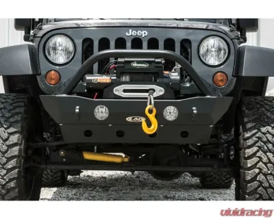 LOD Black Texture Destroyer Shorty Front Bumper w/o Guard Jeep JK Wrangler 2007-2017 - JFB0701