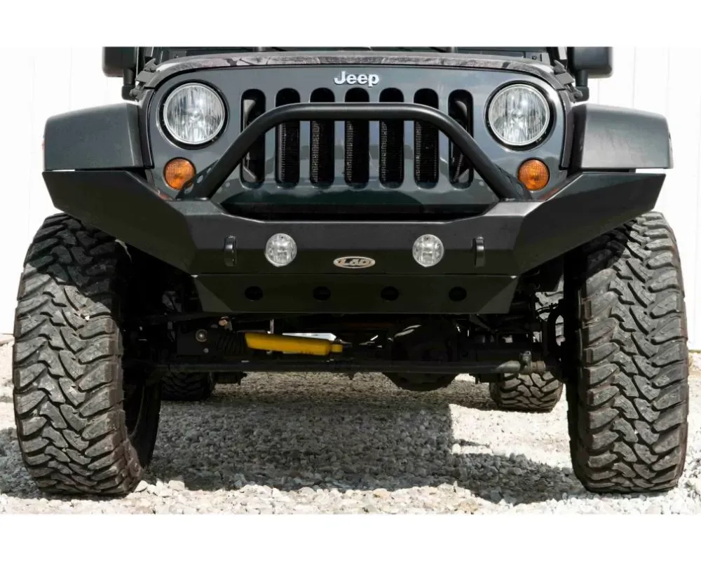 LOD Black Texture Destroyer Full-Width Front Bumper w/o Guard Jeep JK Wrangler 2007-2017 - JFB0721