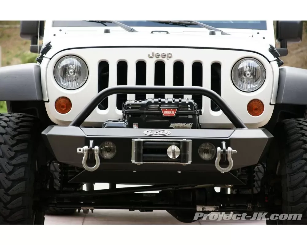 LOD Black Texture Signature Series Shorty Front Bumper w/ Bull Bar Jeep JK Wrangler 2007-2017 - JFB0733
