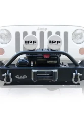 LOD Black Texture Signature Series Mid Width Front Bumper, Setup for Warn Power Plant Winch Only w/ Bull Bar Jeep JK Wrangler 2007-2017                                     - JFB0747 - Image 11