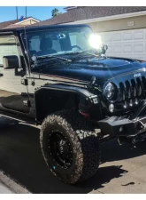LOD Black Texture Signature Series Mid Width Front Bumper, Setup for Warn Power Plant Winch Only w/ Bull Bar Jeep JK Wrangler 2007-2017                                     - JFB0747 - Image 2