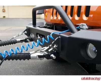 LOD Black Texture Signature Series Mid Width Front Bumper, Setup for Warn Power Plant Winch Only w/ Bull Bar Jeep JK Wrangler 2007-2017 - JFB0747