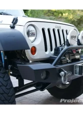 LOD Black Texture Signature Series Mid Width Front Bumper, Setup for Warn Power Plant Winch Only w/ Bull Bar Jeep JK Wrangler 2007-2017                                     - JFB0747 - Image 9