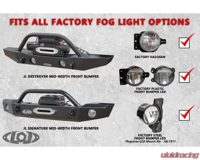 LOD Led Mount Kit (For Rubicon/Steel Bumper Only) Jeep JL | JT 2018-2022 - JFB1845