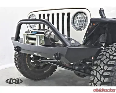 LOD Black Texture Destroyer Full Front Bumper w/ Bull Bar Jeep Wrangler 1987-2006 - JFB9675