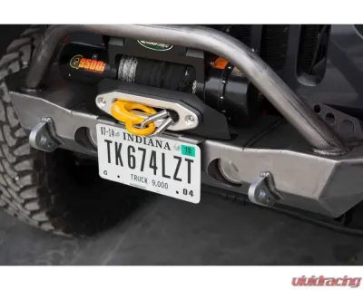 LOD Black Texture Destroyer Front Bumper License Plate Mount Jeep Jt | Jl | Jk | Tj | Yj 1987-2022 - JLP0701