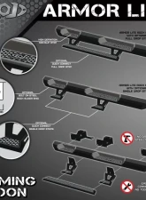 LOD Armor Lite Rocksliders 4 Door Skid Plates (Pair) Jeep Jt Gladiator 2020-2022                                     - JSP2061 - Image 2