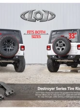 LOD Spare Tire Riser Jeep JL Wrangler 2018-2022                                     - JTC1801 - Image 5