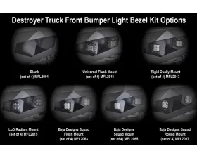 LOD Destroyer Truck Baja Squadron Flush Light Bezel Black Texture Chevrolet Silverado | GMC Sierra | Ram 2500 | 3500 010-2020