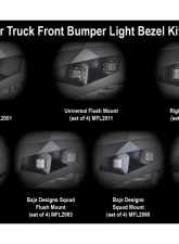 LOD Destroyer Truck Baja Squadron Flush Light Bezel Black Texture Chevrolet Silverado | GMC Sierra | Ram 2500 | 3500 010-2020                                     - MFL2063 - Image 8