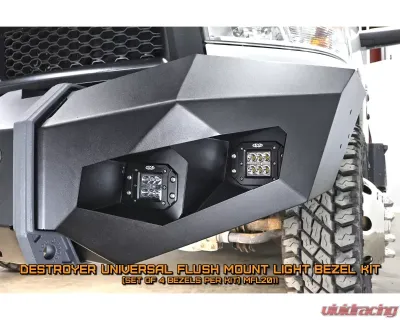 LOD Destroyer Truck Baja Squadron Flush Light Bezel Black Texture Chevrolet Silverado | GMC Sierra | Ram 2500 | 3500 010-2020 - MFL2063