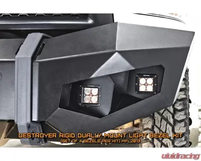 LOD Destroyer Truck Baja Squadron Flush Light Bezel Black Texture Chevrolet Silverado | GMC Sierra | Ram 2500 | 3500 010-2020 - MFL2063