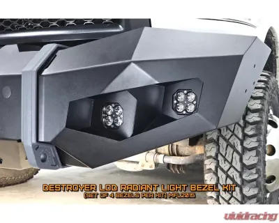 LOD Destroyer Truck Baja Squadron Flush Light Bezel Black Texture Chevrolet Silverado | GMC Sierra | Ram 2500 | 3500 010-2020 - MFL2063