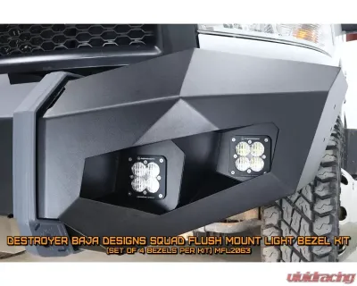 LOD Destroyer Truck Baja Squadron Flush Light Bezel Black Texture Chevrolet Silverado | GMC Sierra | Ram 2500 | 3500 010-2020 - MFL2063