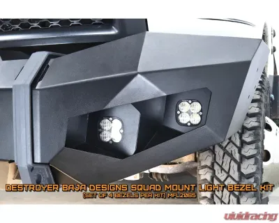 LOD Destroyer Truck Baja Squadron Flush Light Bezel Black Texture Chevrolet Silverado | GMC Sierra | Ram 2500 | 3500 010-2020 - MFL2063