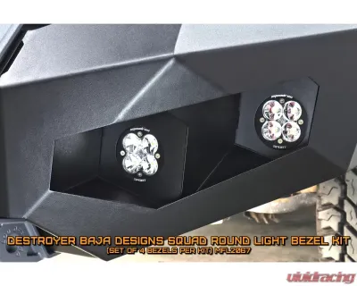 LOD Destroyer Truck Baja Squadron Flush Light Bezel Black Texture Chevrolet Silverado | GMC Sierra | Ram 2500 | 3500 010-2020 - MFL2063