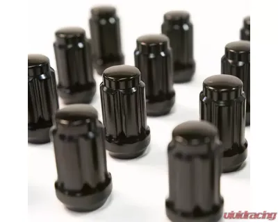 FalconRidge 3/8-24 Black 16 Pack Splined with Key Lug Nut - 80-10133
