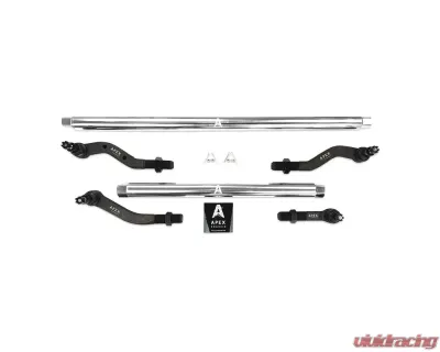 Apex Chassis 2.5 Ton Polished Aluminum Steering Kit Jeep Wrangler 2007-2018 - KIT140-NoFlip