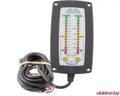 National Luna Recessed Mount Dual Battery Monitor w/ Alarm - BMS-10211