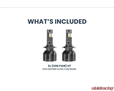 GTR Lighting White H7 Pair Ultra 3 LED Bulb - GTR.LED800