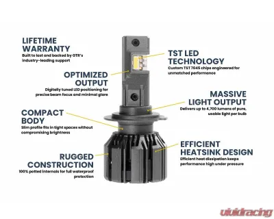 GTR Lighting White H7 Pair Ultra 3 LED Bulb - GTR.LED800
