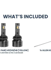 GTR Lighting Yellow H11 | H9 | H8 Pair Ultra 3 LED Bulb                                     - GTR.LED802 - Image 3