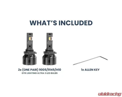 GTR Lighting White 9005 | 9145 | H10 Pair Ultra 3 LED Bulb - GTR.LED803