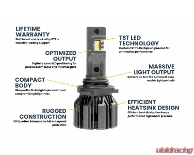 GTR Lighting White 9005 | 9145 | H10 Pair Ultra 3 LED Bulb - GTR.LED803