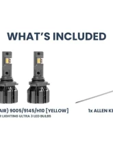 GTR Lighting Yellow 9005 | 9145 | H10 Pair Ultra 3 LED Bulb                                     - GTR.LED804 - Image 3