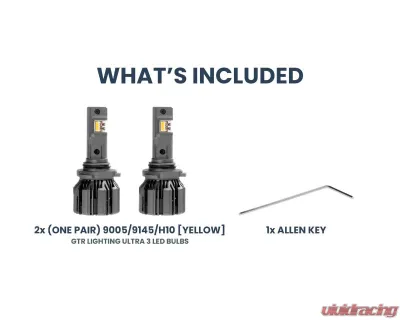 GTR Lighting Yellow 9005 | 9145 | H10 Pair Ultra 3 LED Bulb - GTR.LED804
