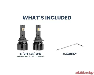 GTR Lighting White 9006 Pair Ultra 3 LED Bulb - GTR.LED805
